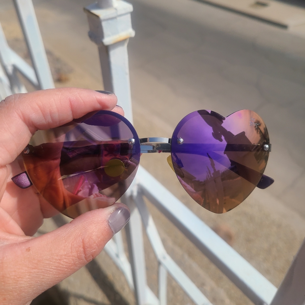 Betsey Johnson Heart-Shaped Lavender Sunglasses
